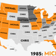 Illustration for article titled Map: Six Decades of the Most Popular Names for Boys, State-by-State